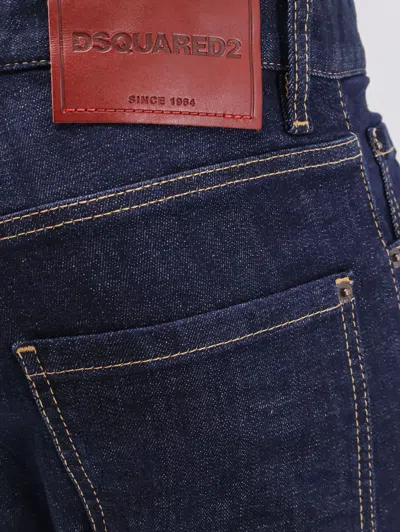 Dsquared2 Blue Jeans With Belt Loops And Logo Patch On The Rear In Blue