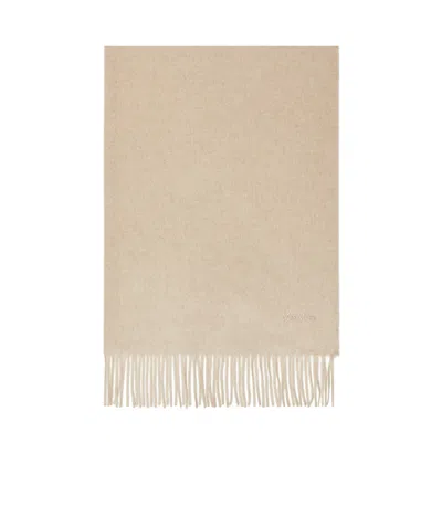 Max Mara Rectangular Cashmere Shawl In Neutral
