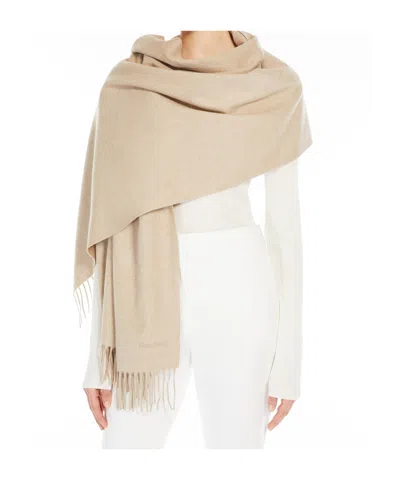 Max Mara Rectangular Cashmere Shawl In Neutral