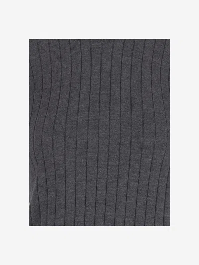 Bottega Veneta Women Ribbed Knit Cropped Top In Gray