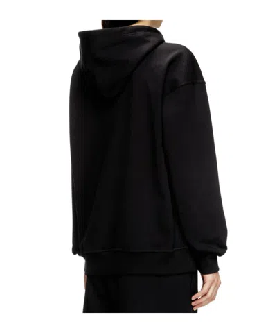 Diesel Hoodie With Metal-effect Oval D Logo In Black