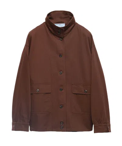 Prada Brown High Neck Jacket