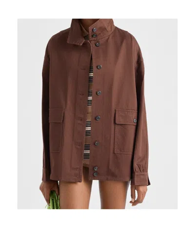 Prada Brown High Neck Jacket