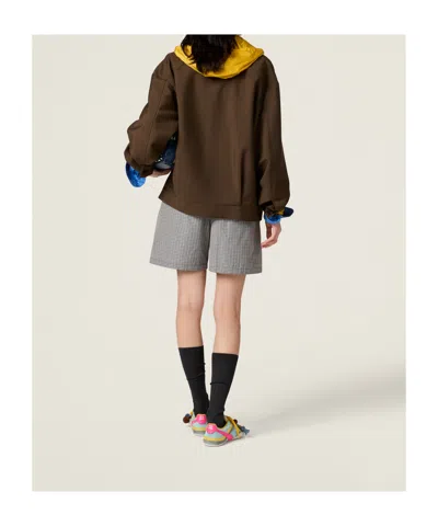 Miu Miu Checked Technical Fabric Bermudas