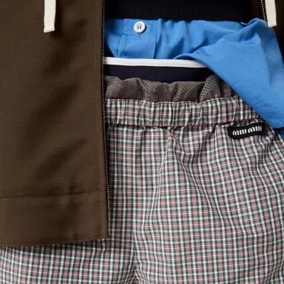 Miu Miu Checked Technical Fabric Bermudas