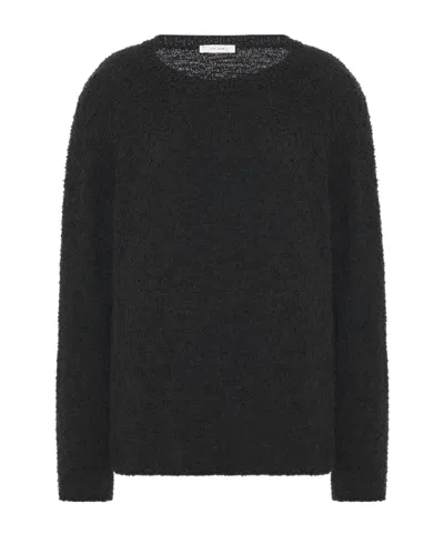 The Row Black Cashmere Mirr Oversize Sweater In Black