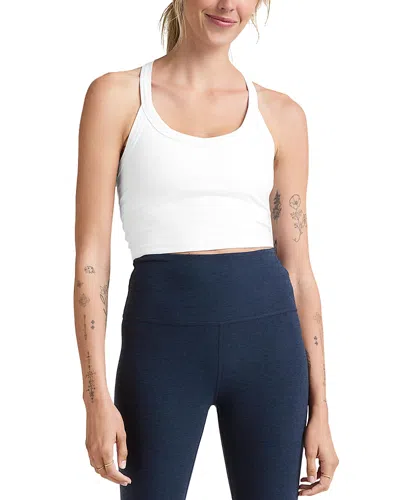 Beyond Yoga Spacedye Slim Racerback Cropped Tank Top In Cloud White