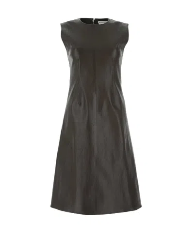 Bottega Veneta Women Dark Brown Nappa Leather Dress