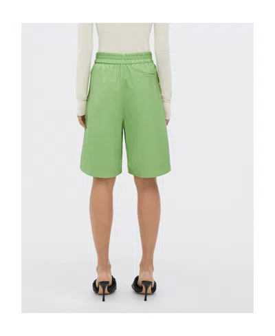 Bottega Veneta Women Pastel Green Leather Shorts