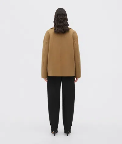 Bottega Veneta Women Camel Cashmere Coat In Multi