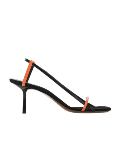 Neous Two-tone Leather Merga Sandals In Black