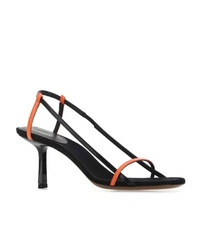 Neous Two-tone Leather Merga Sandals In Black