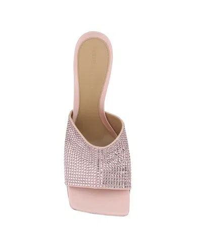 Bottega Veneta Sparkle Slide Stretch Satin Sandals In Pink