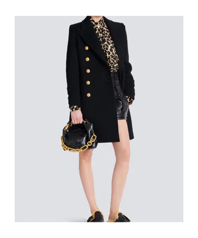 Balmain Sync Black Mini Handbag With Chain-link And Logo Plaque In Leather Woman In Black