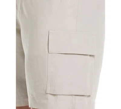 Cubavera Men's 8" Drawstring Linen Cargo Shorts In Neutral