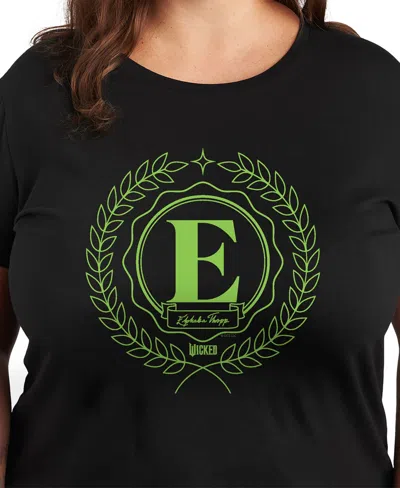 Hybrid Apparel Plus Size Wicked Elphaba E Graphic T-shirt In Black