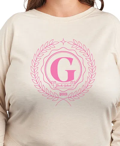 Hybrid Apparel Plus Size Wicked Glinda G Graphic Pullover T-shirt In Neutral