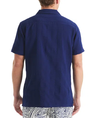 Nautica Short-sleeve Seersucker Camp Shirt In Blue