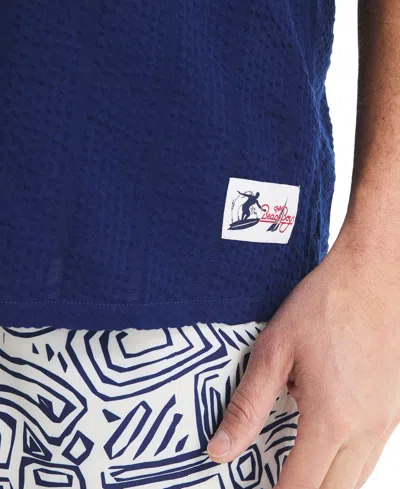 Nautica Short-sleeve Seersucker Camp Shirt In Blue