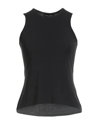 Roberto Collina Tank Top Ribbed High Neckline In Black