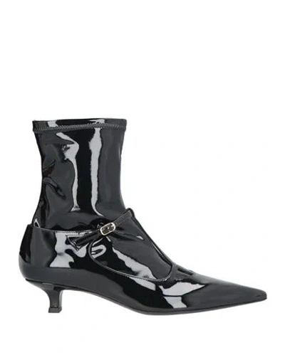 The Row Cyd Ankle Boots In Black Patent Leather