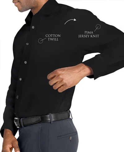 Michelsons Of London Men's Solid Hybrid Slim Fit Easy Care Long Sleeve Shirt