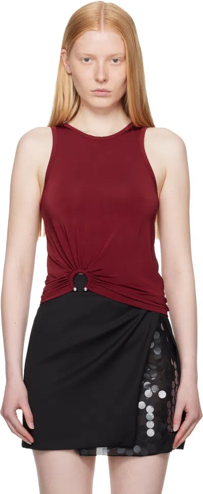 Rabanne Stretch Viscose Top Metal Embellishments In Red