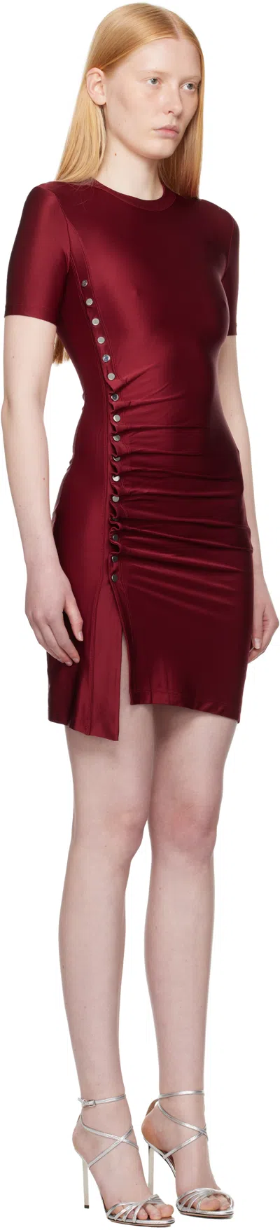 Rabanne Red Draped Jersey Minidress In Red