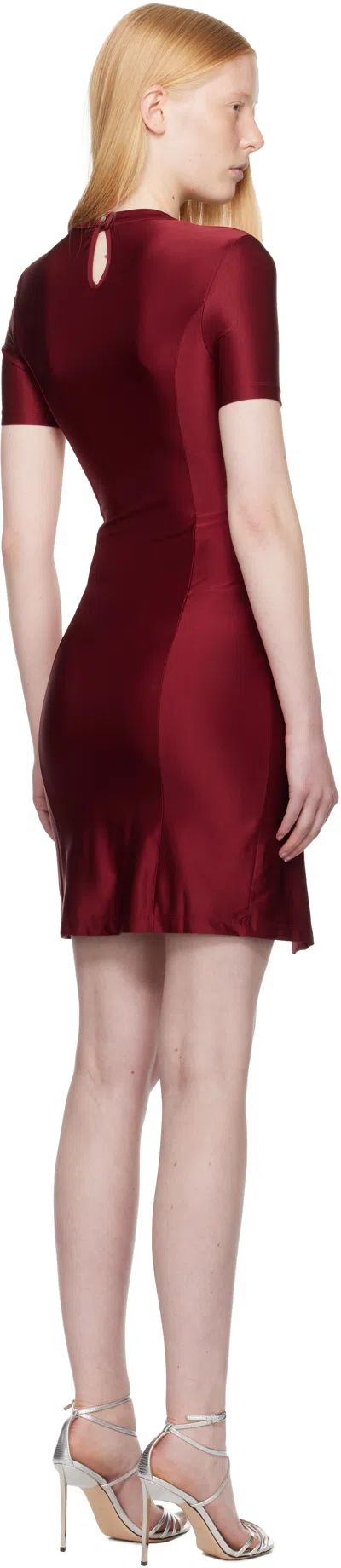 Rabanne Red Draped Jersey Minidress In Red