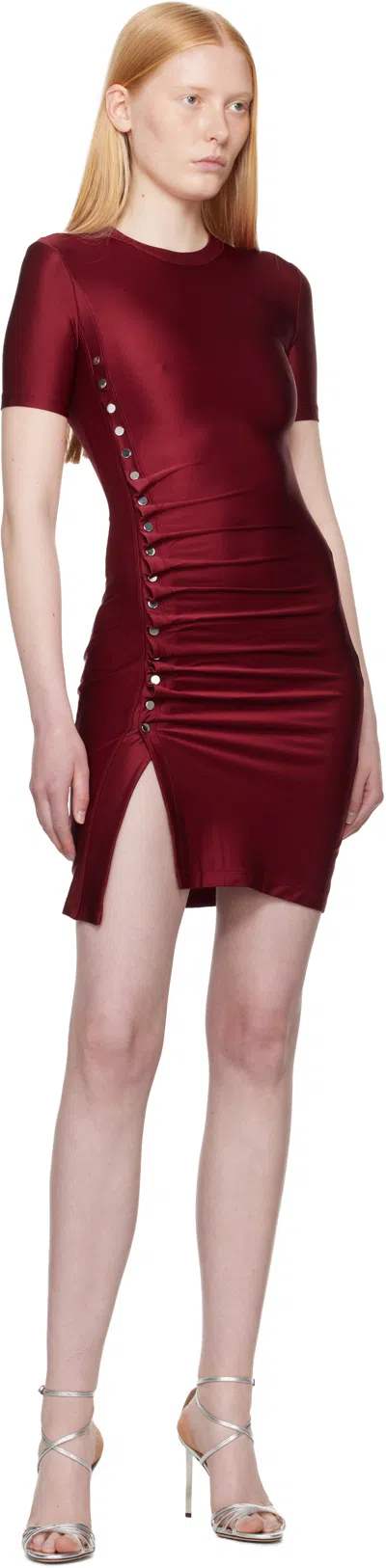 Rabanne Red Draped Jersey Minidress In Red