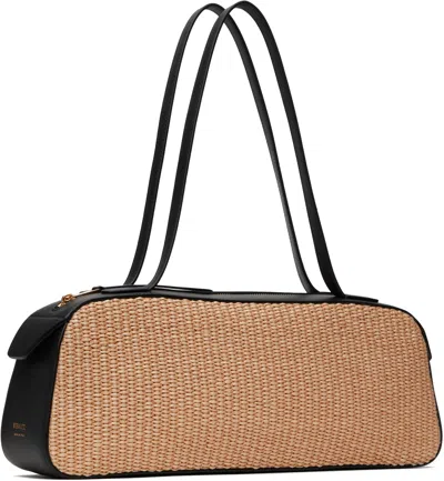 Khaite Simona Leather-trimmed Raffia Shoulder Bag