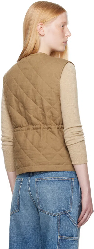 Moncler Vigny Padded Vest In Brown