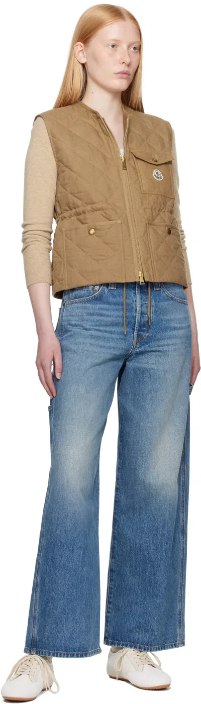 Moncler Vigny Padded Vest In Brown