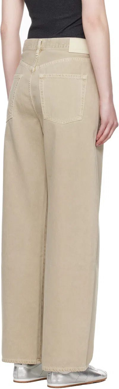 Citizen Of Humanity Brynn Drawstring Rigid Low-rise Wide-leg Jeans In Neutral