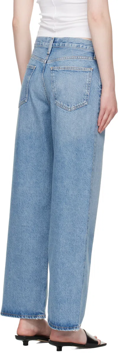 Agolde Dame Wide Leg Jeans In Blue
