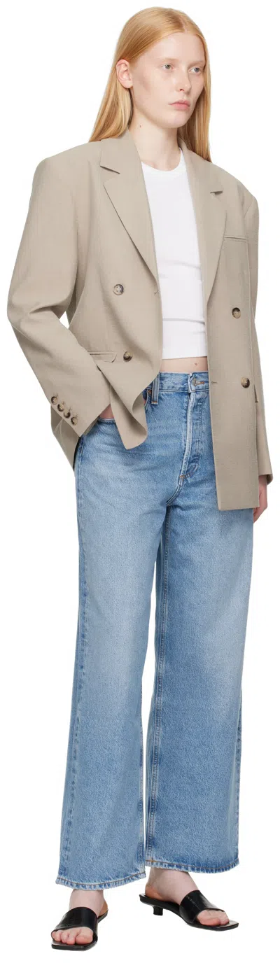 Agolde Dame Wide Leg Jeans In Blue