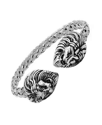 Steeltime Men's Stainless Steel Tiger End Cuff Bracelet