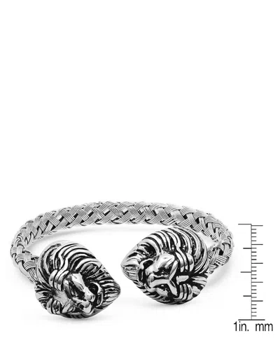 Steeltime Men's Stainless Steel Tiger End Cuff Bracelet