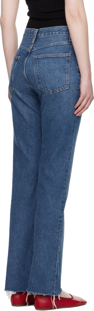 Agolde Valen Mid-rise Straight-leg Denim Trousers In Black