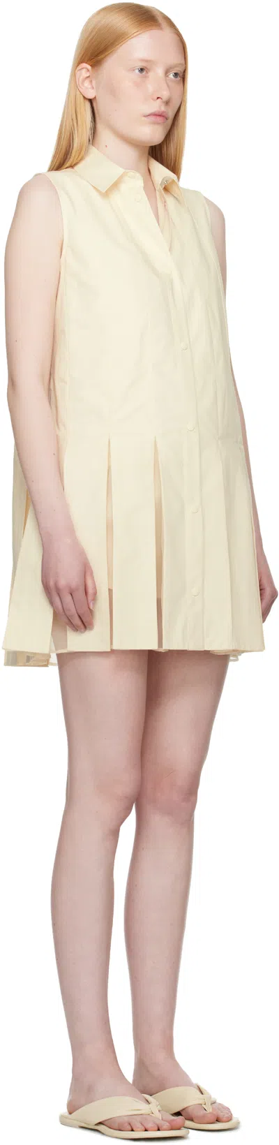 Moncler Cotton And Silk Mini Chemisier Dress In White