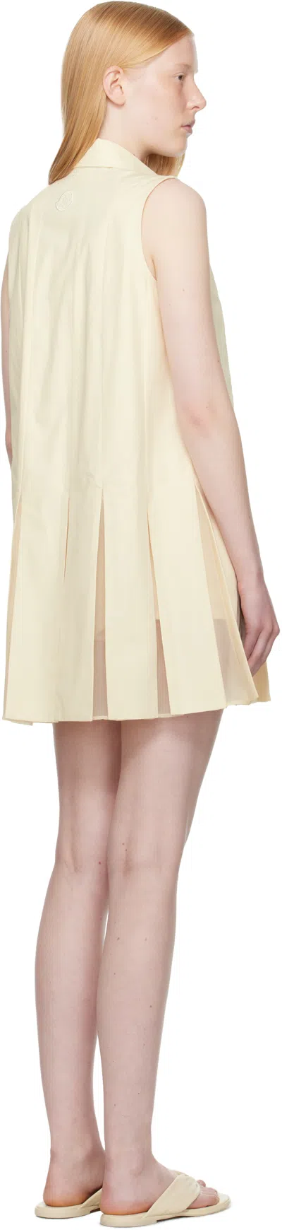 Moncler Cotton And Silk Mini Chemisier Dress In White