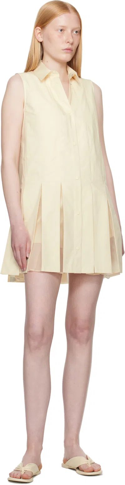 Moncler Cotton And Silk Mini Chemisier Dress In White