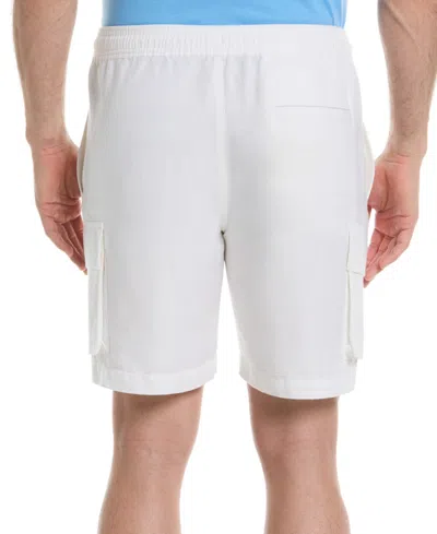 Cubavera Men's 8" Drawstring Linen Cargo Shorts In White