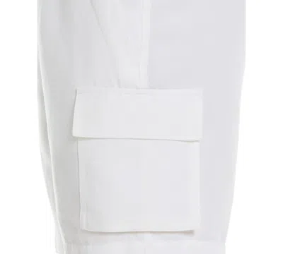 Cubavera Men's 8" Drawstring Linen Cargo Shorts In White