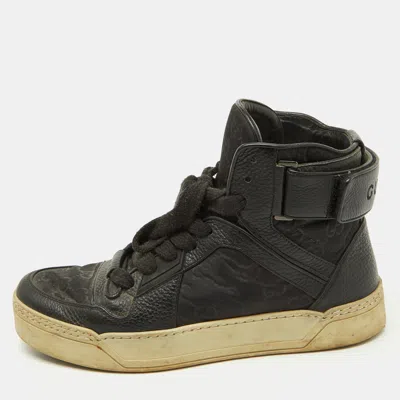 Pre-owned Gucci Ssima High Top Sneakers Size 41 In Black