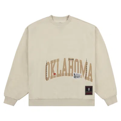 Pre-owned Cactus Jack By Travis Scott X Mitchell & Ness University Of Oklahoma Crewneck 'tan'