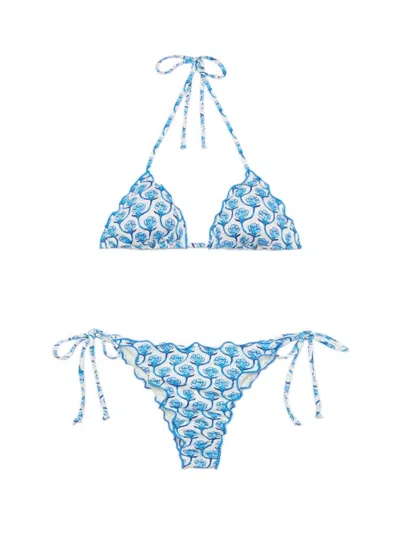 Mc2 Saint Barth Miami Cheeky Bikini Swimsuit In Blue