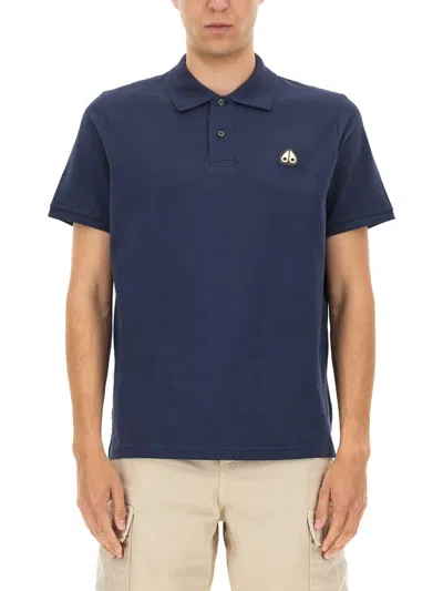 Moose Knuckles Everett Mens Polo Shirt In Blue
