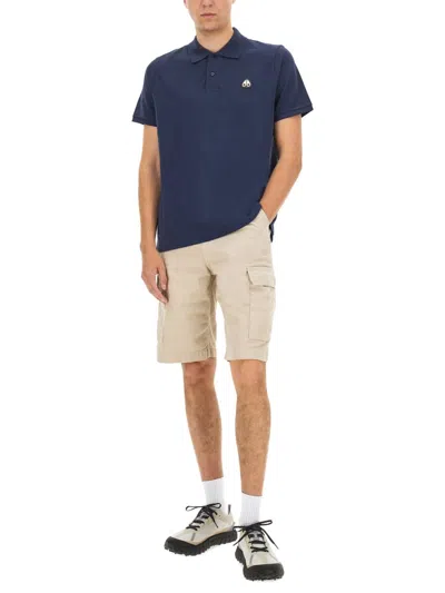 Moose Knuckles Everett Mens Polo Shirt In Blue