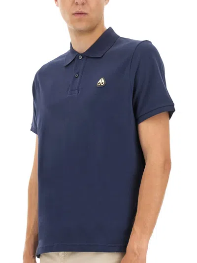 Moose Knuckles Everett Mens Polo Shirt In Blue